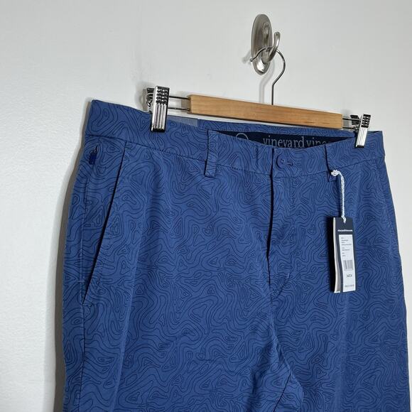 Vineyard Vines On The Go Pants Blue Printed Mens 34x34 Performance Geometric - Picture 2 of 8